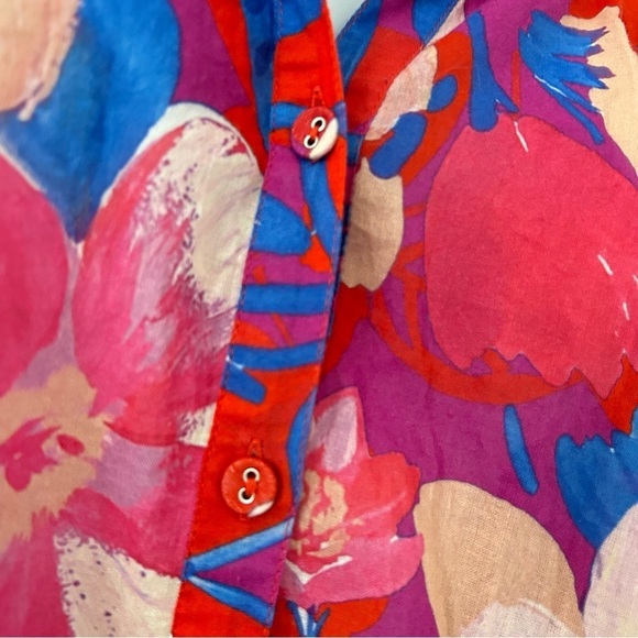 JOHNNY WAS Giverney Garden Raglan Poet Blouse Floral Button-Up Size XS Oversized - Picture 5 of 11